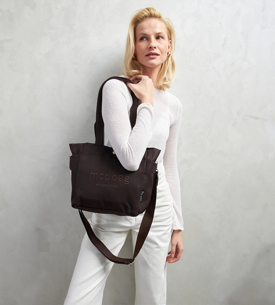 Vina Kahverengi Kanvas Çanta Küçük