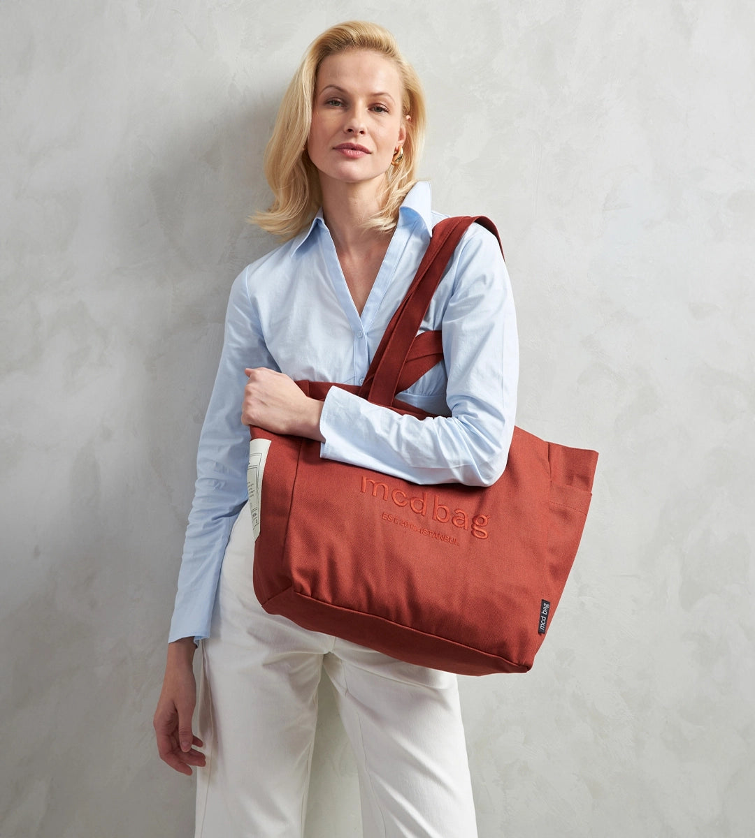 Vina Kiremit Kanvas Çanta Büyük