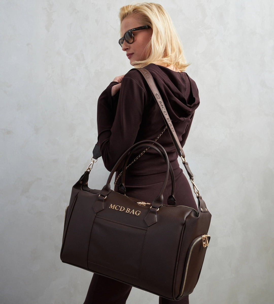 Lenna Kahverengi E. Deri Valiz