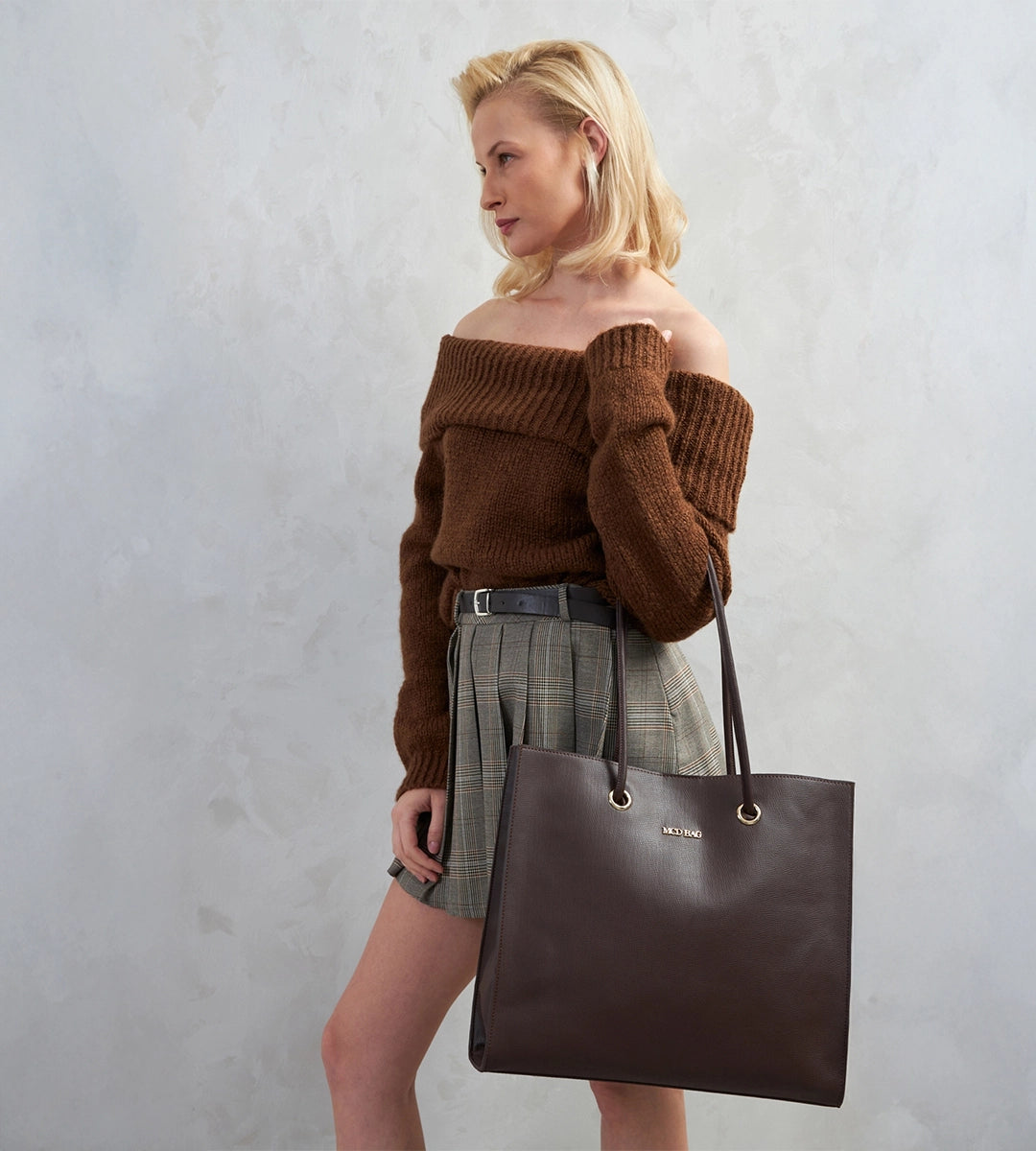 Leona Kahverengi E. Deri Bebek Çantası