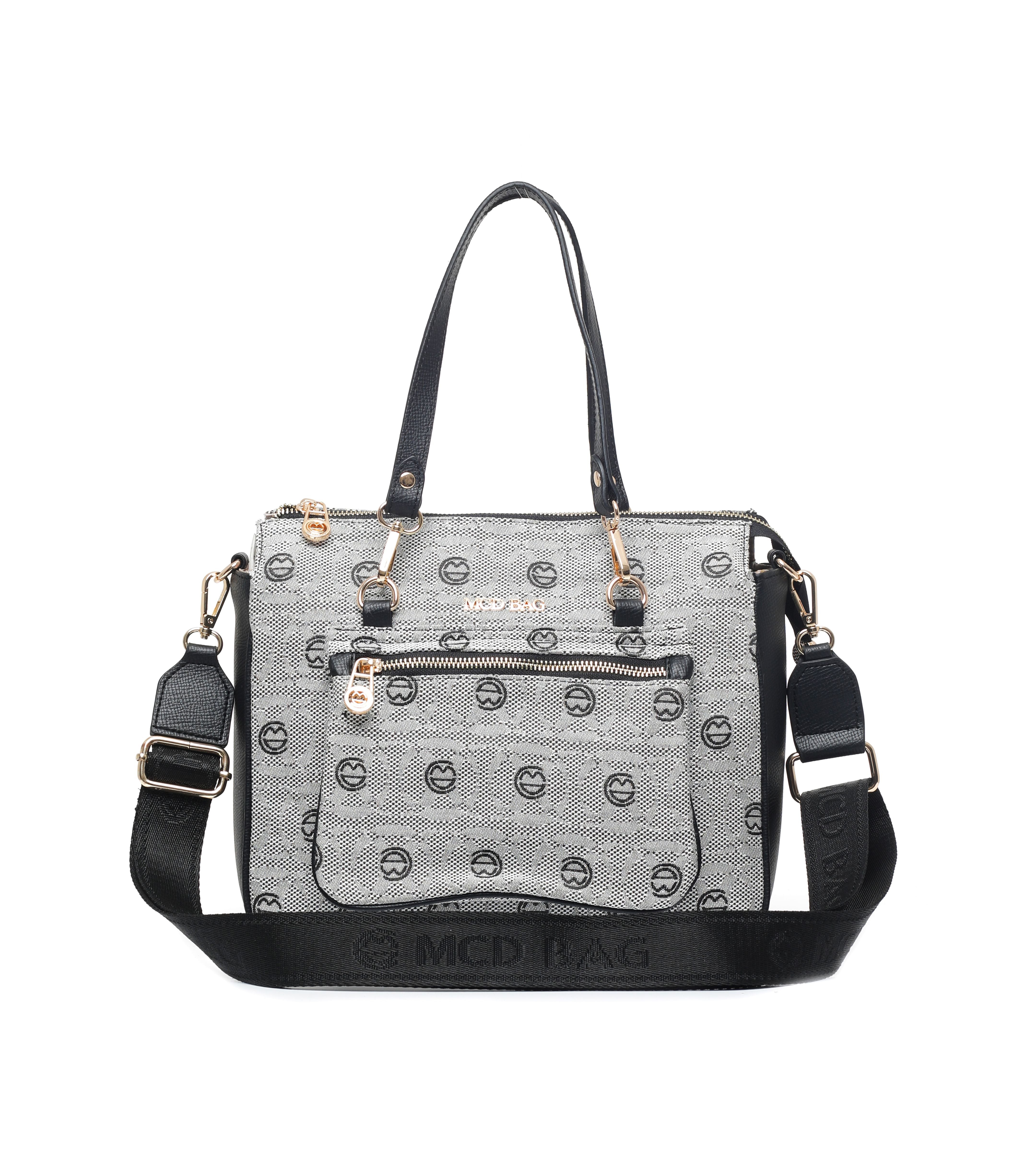 Alisa Gri Siyah Sembol Bebek Çantası