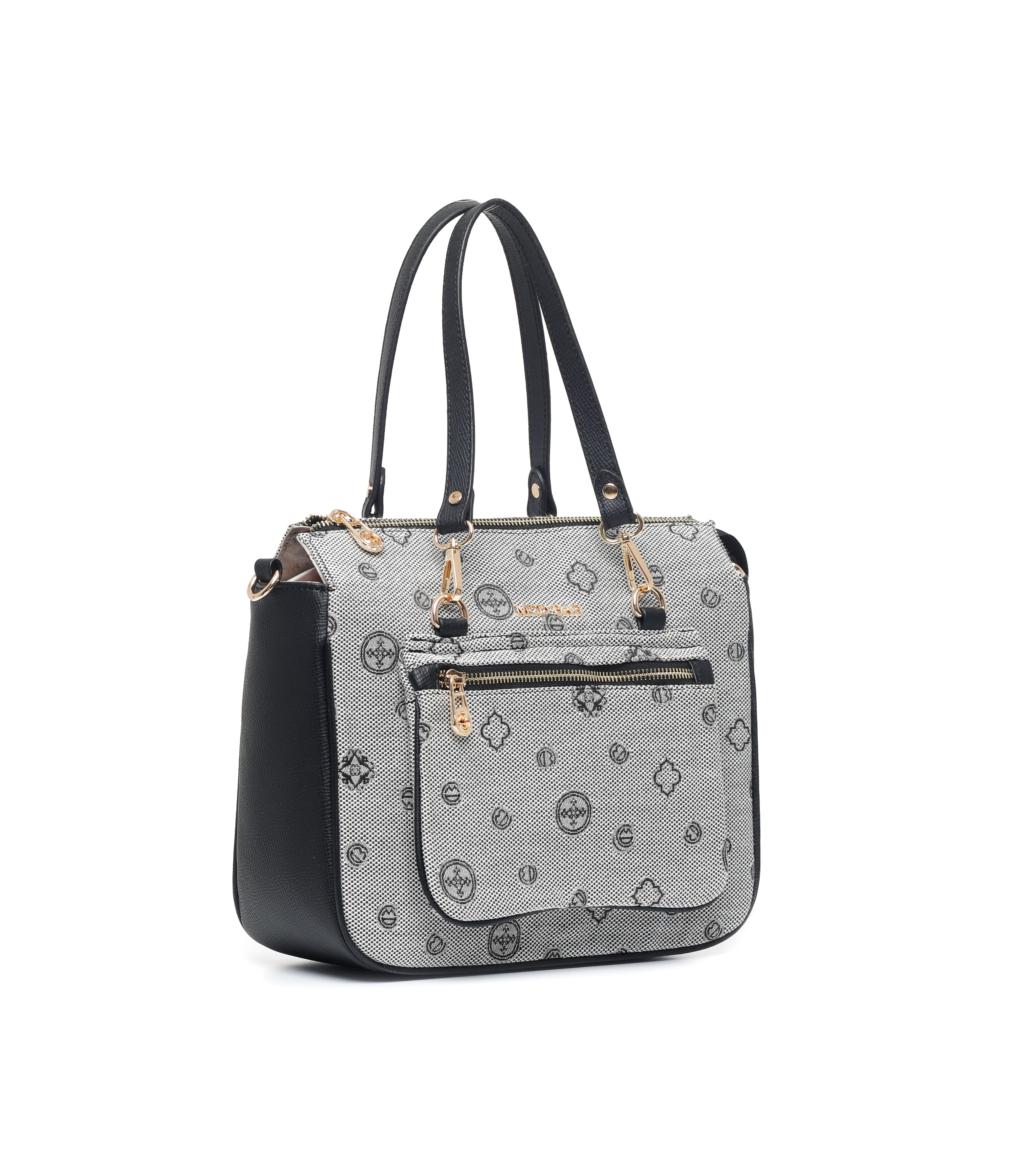 Alisa Gri Siyah Motif Bebek Çantası