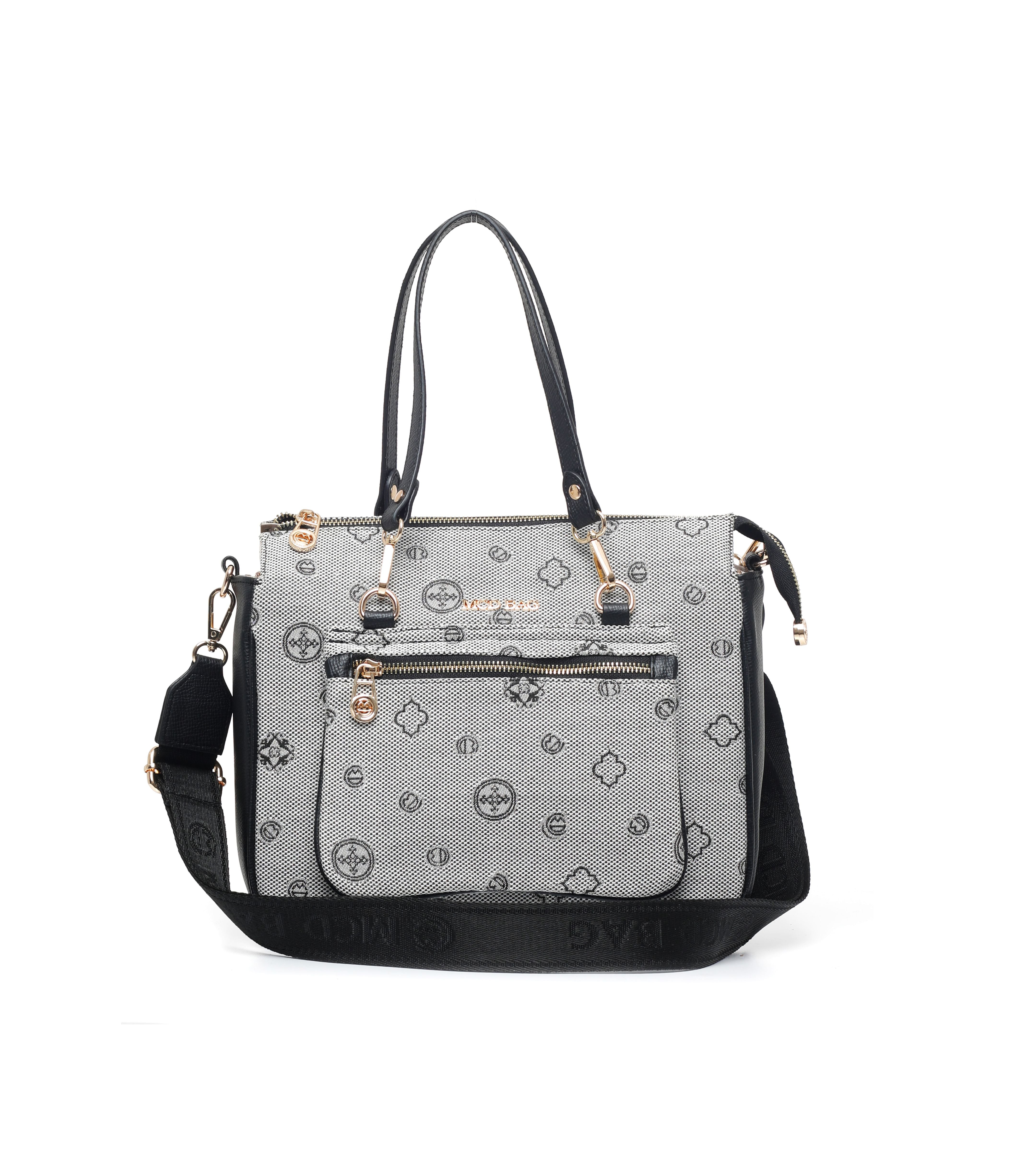 Alisa Gri Siyah Motif Bebek Çantası