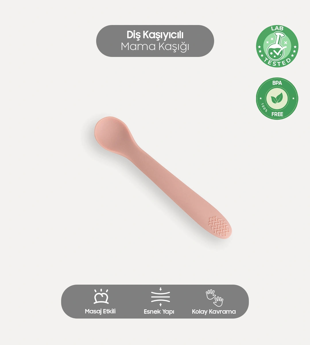 Diş Kaşıyıcı Mama Kaşığı Pembe