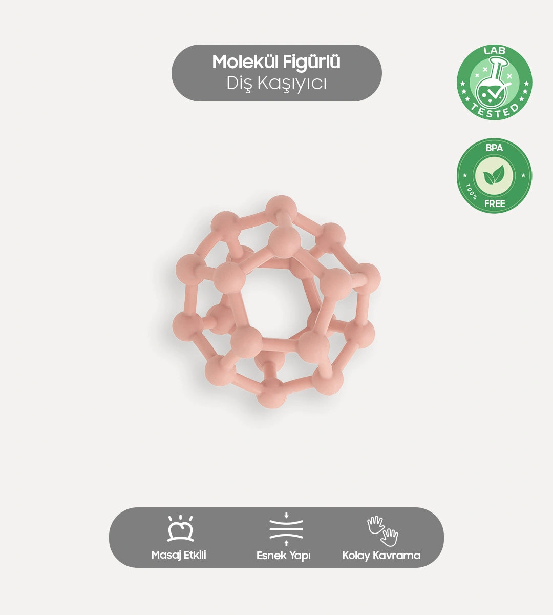 Molekül Figürlü Diş Kaşıyıcı Pembe