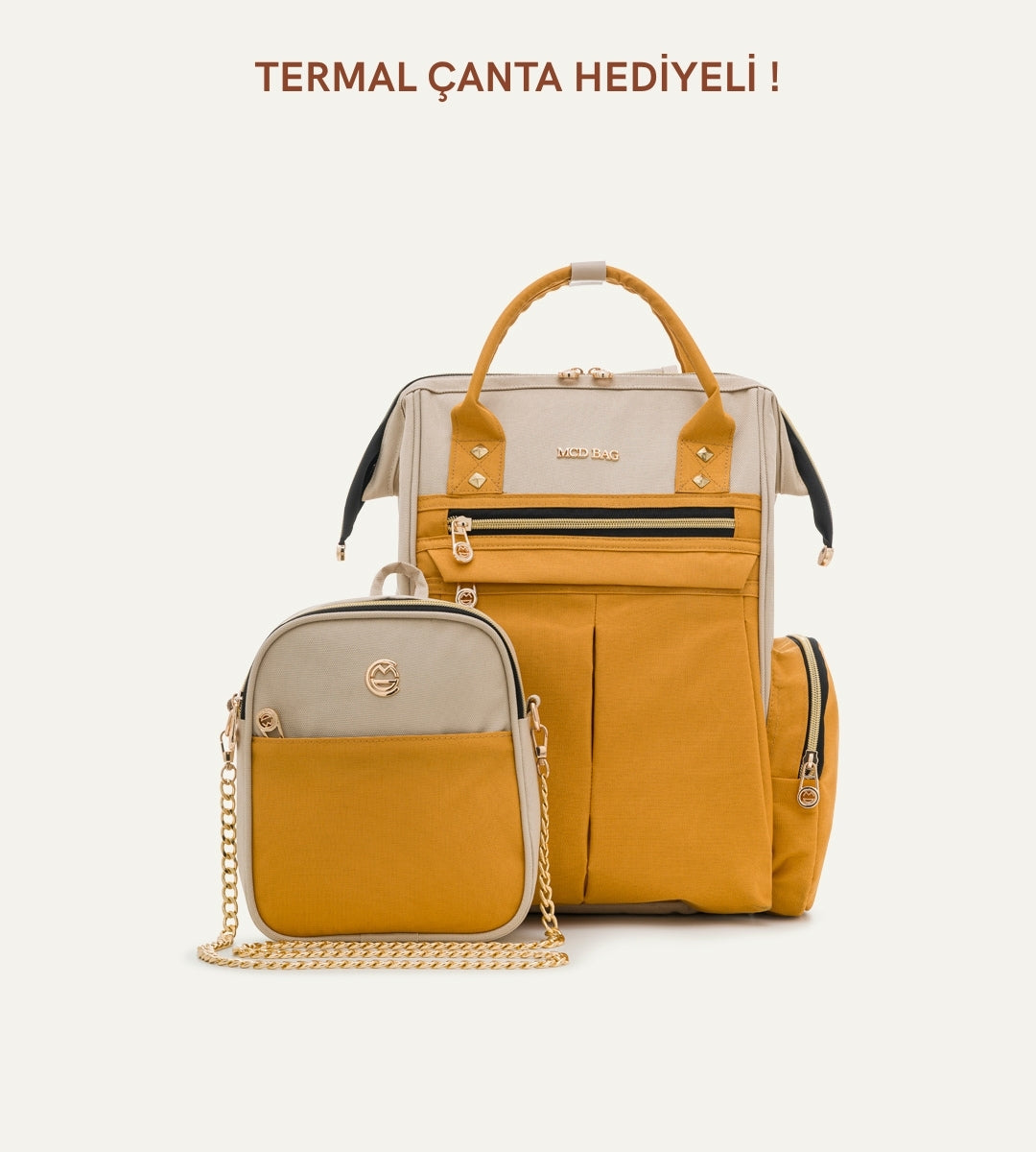 Angel Bej - Hardal Set Bebek Çantası