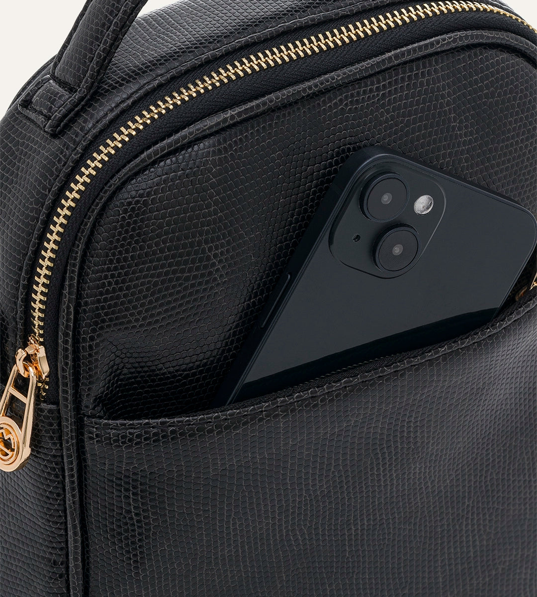 Liora Siyah K. Desenli Deri Termal Çanta