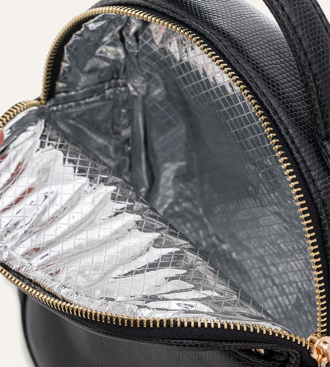 Liora Siyah K. Desenli Deri Termal Çanta