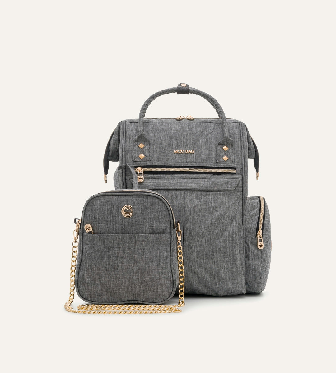 Angel Gri - Gold Kumaş Bebek Çantası