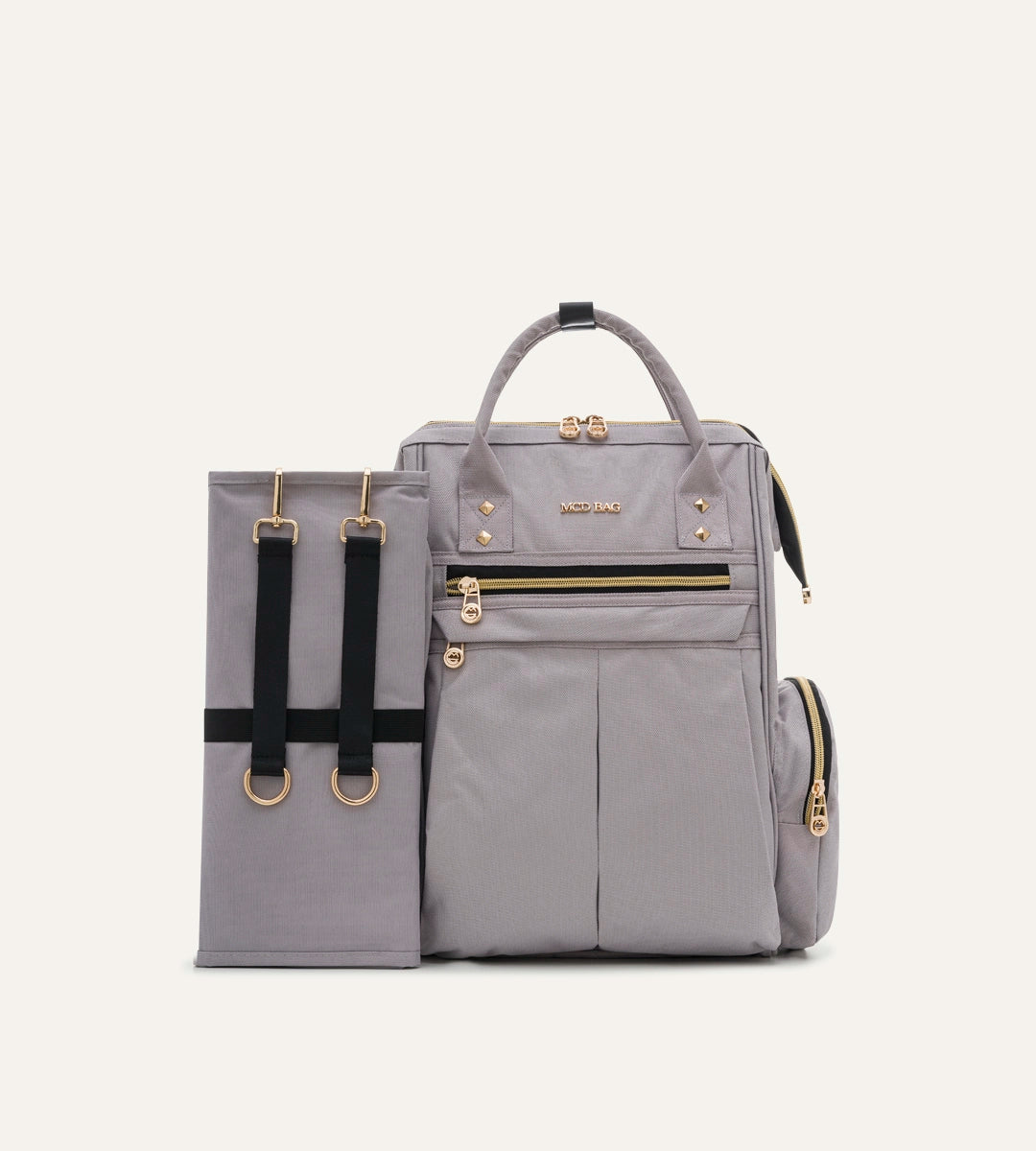 Angel Pastel Gri - Gold Kumaş Bebek Çantası