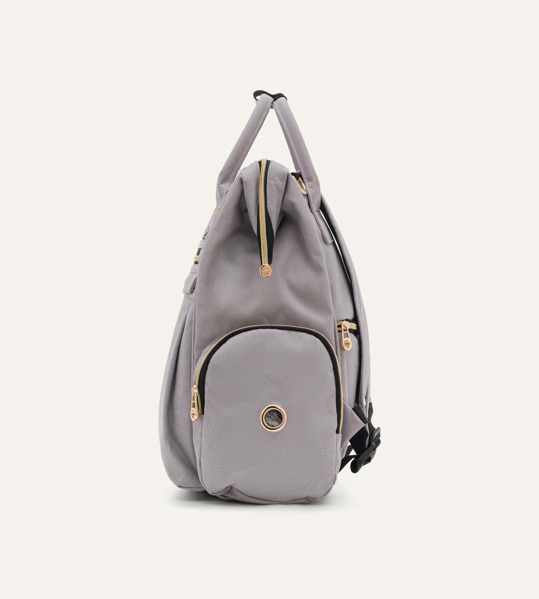 Angel Pastel Gri - Gold Kumaş Bebek Çantası