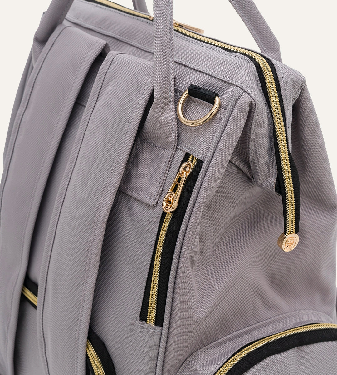 Angel Pastel Gri - Gold Kumaş Bebek Çantası