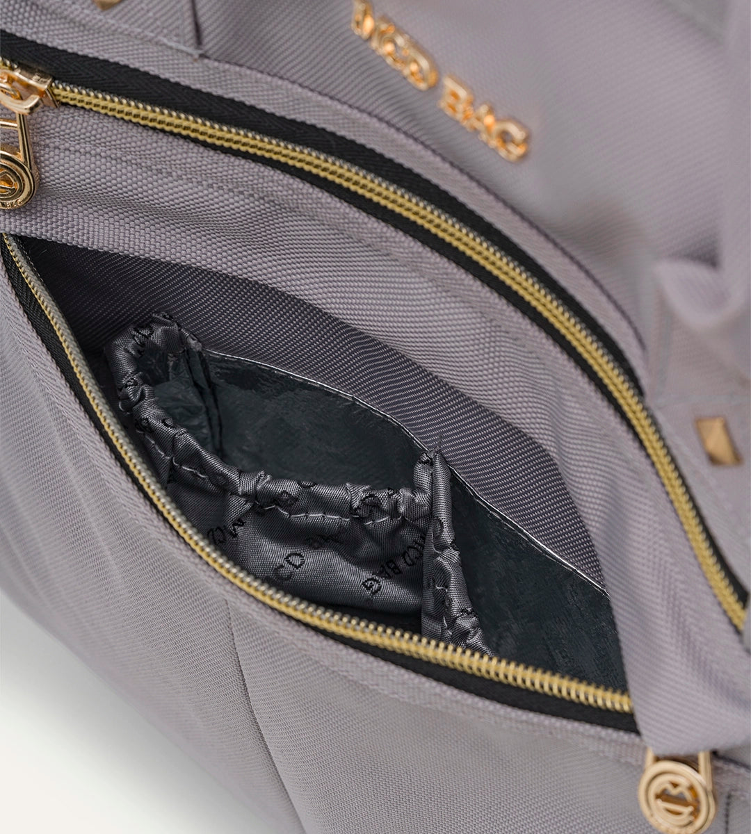 Angel Pastel Gri - Gold Kumaş Bebek Çantası