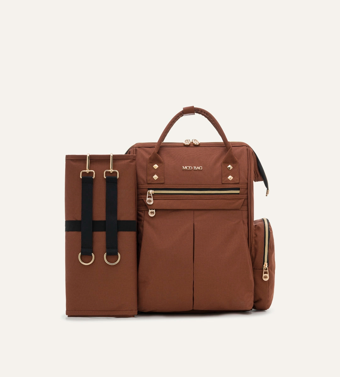 Angel Kahverengi - Gold Kumaş Bebek Çantası