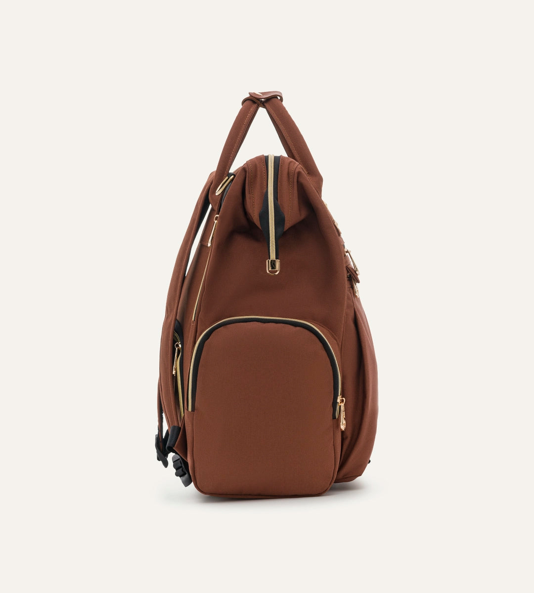 Angel Kahverengi - Gold Kumaş Bebek Çantası