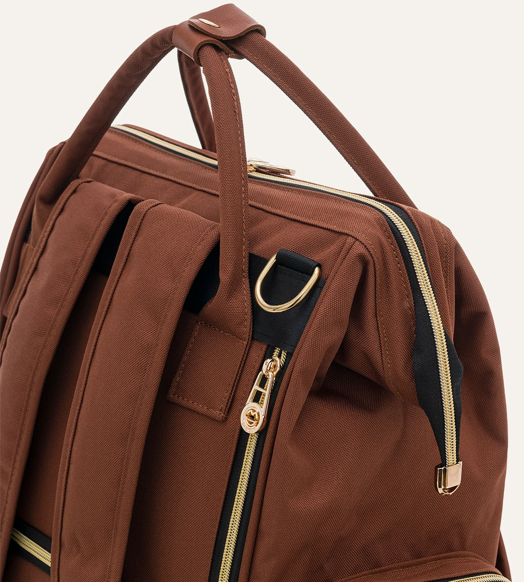 Angel Kahverengi - Gold Kumaş Bebek Çantası