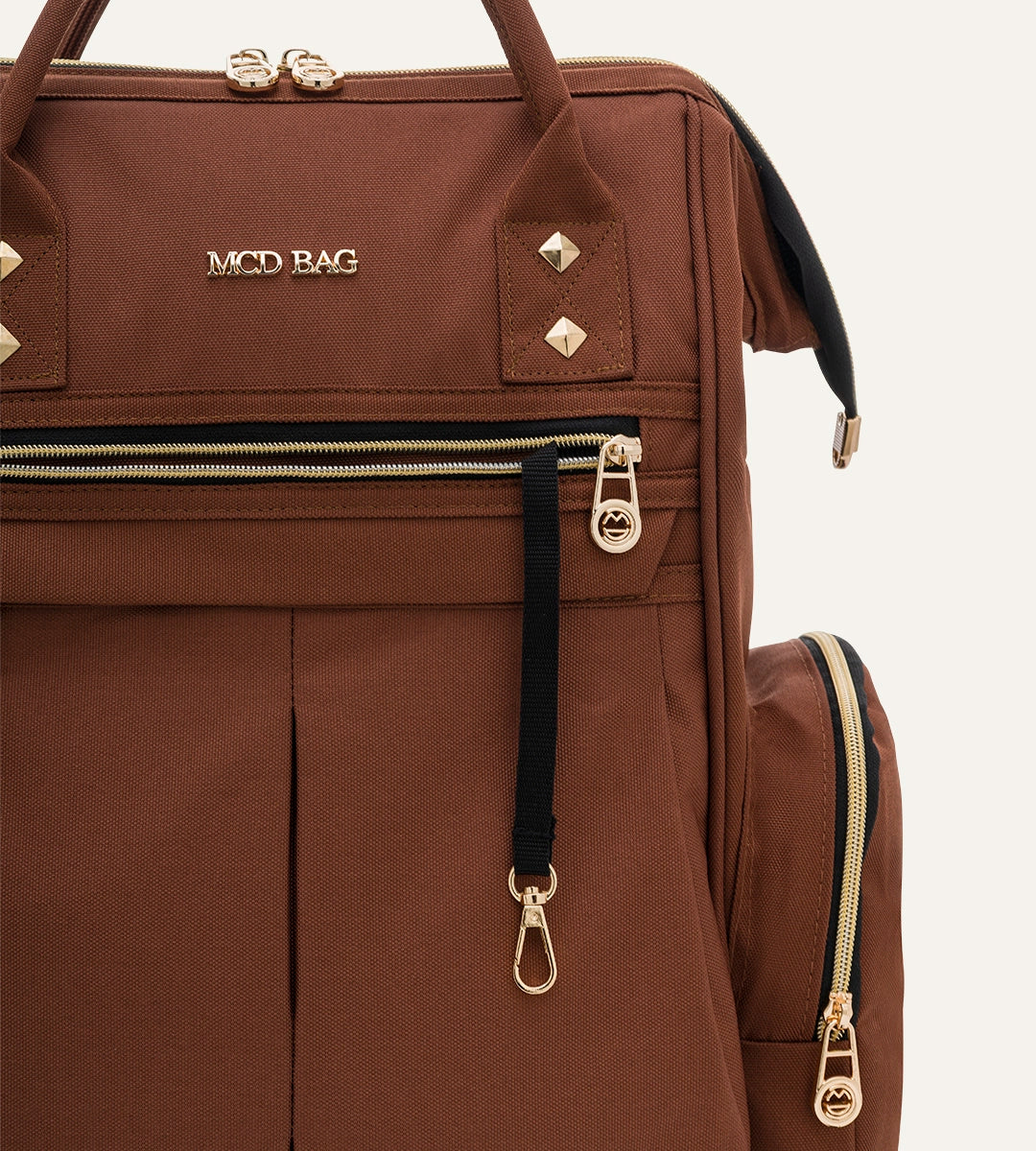 Angel Kahverengi - Gold Kumaş Bebek Çantası