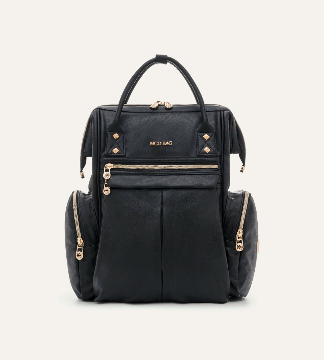 Angel Siyah Dokulu - Gold Deri Bebek Çantası