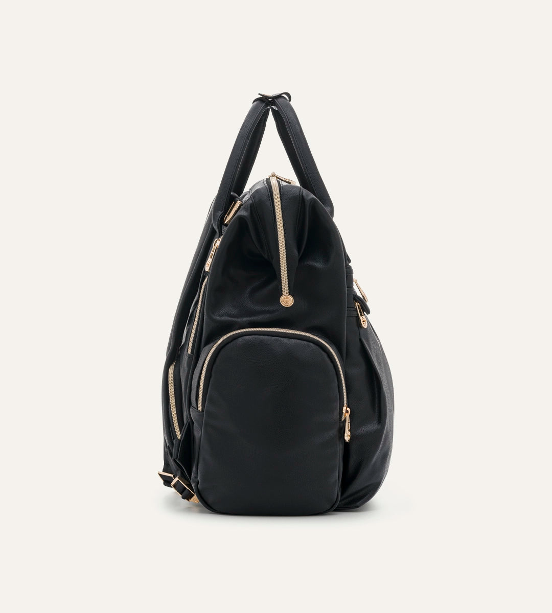 Angel Siyah Dokulu - Gold Deri Bebek Çantası