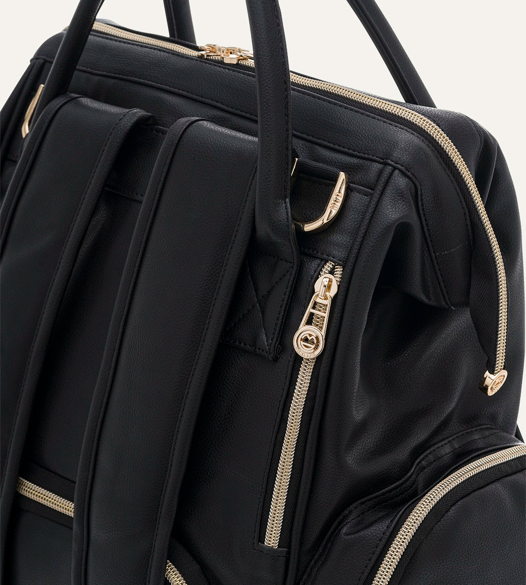 Angel Siyah Dokulu - Gold Deri Bebek Çantası