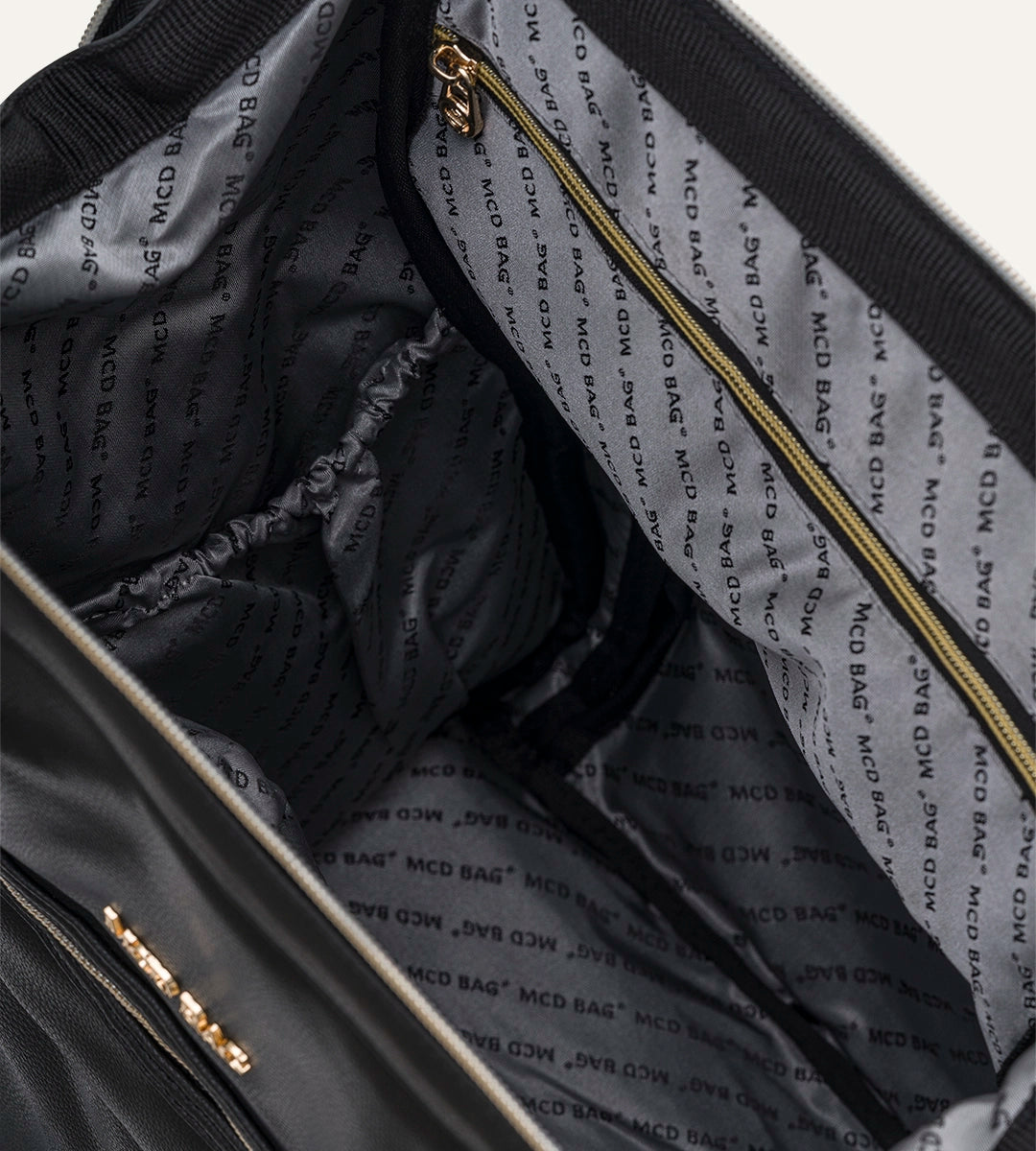 Angel Siyah Dokulu - Gold Deri Bebek Çantası