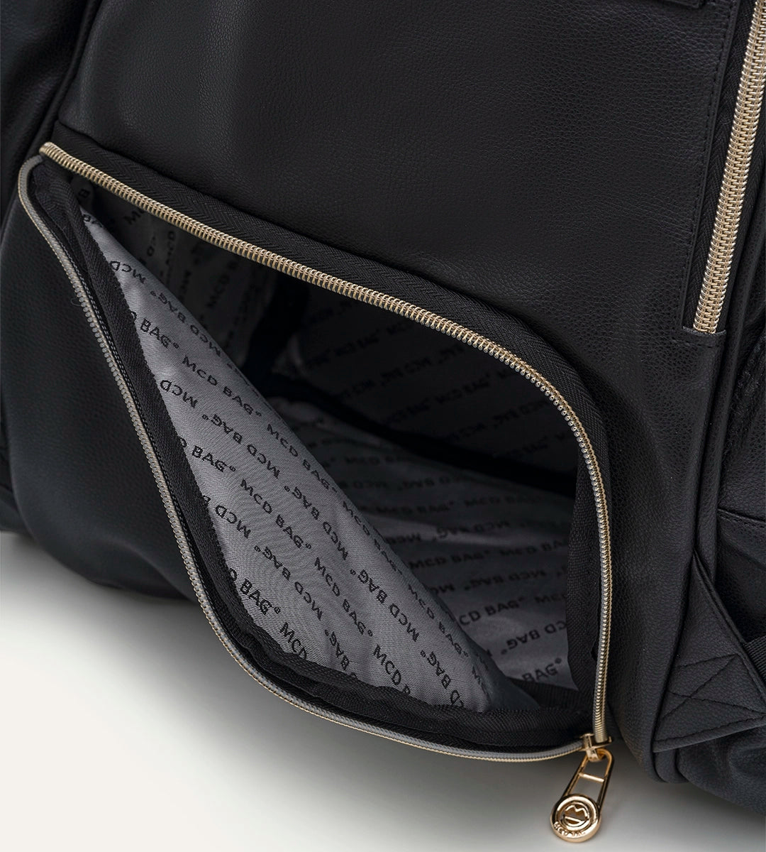 Angel Siyah Dokulu - Gold Deri Bebek Çantası