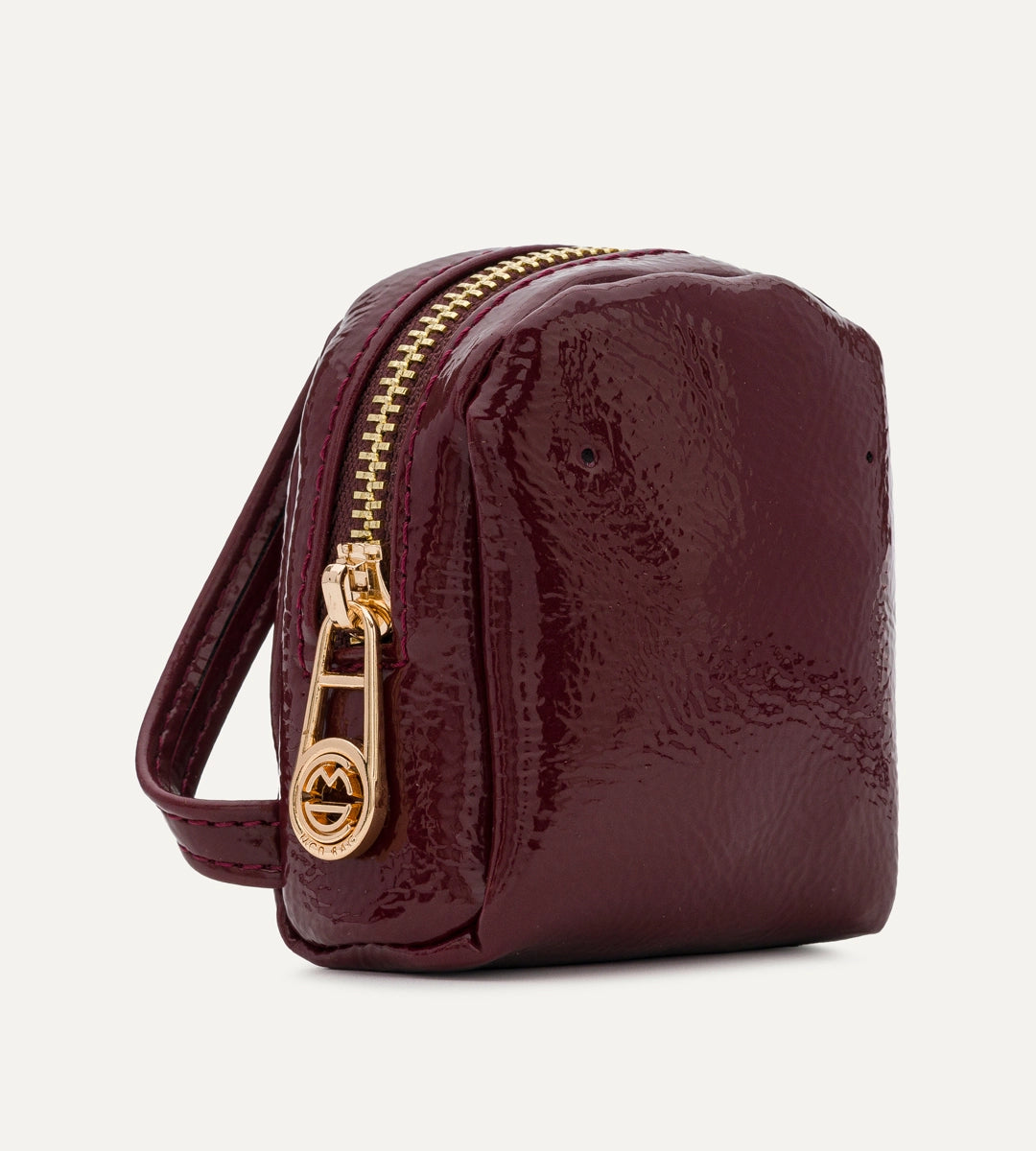 Flora Vişne Kırışık Deri Charm