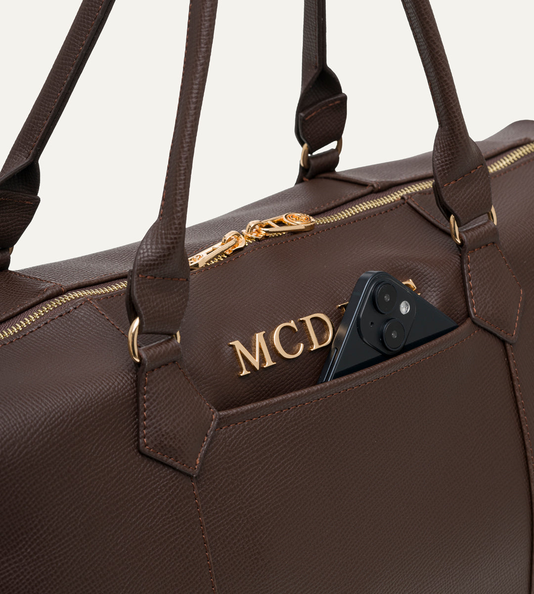 Lenna Kahverengi E. Deri Valiz