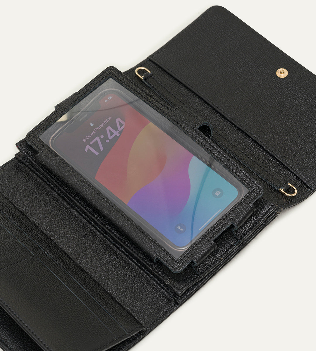 Voych Amara Siyah Deri Kadın Cüzdan