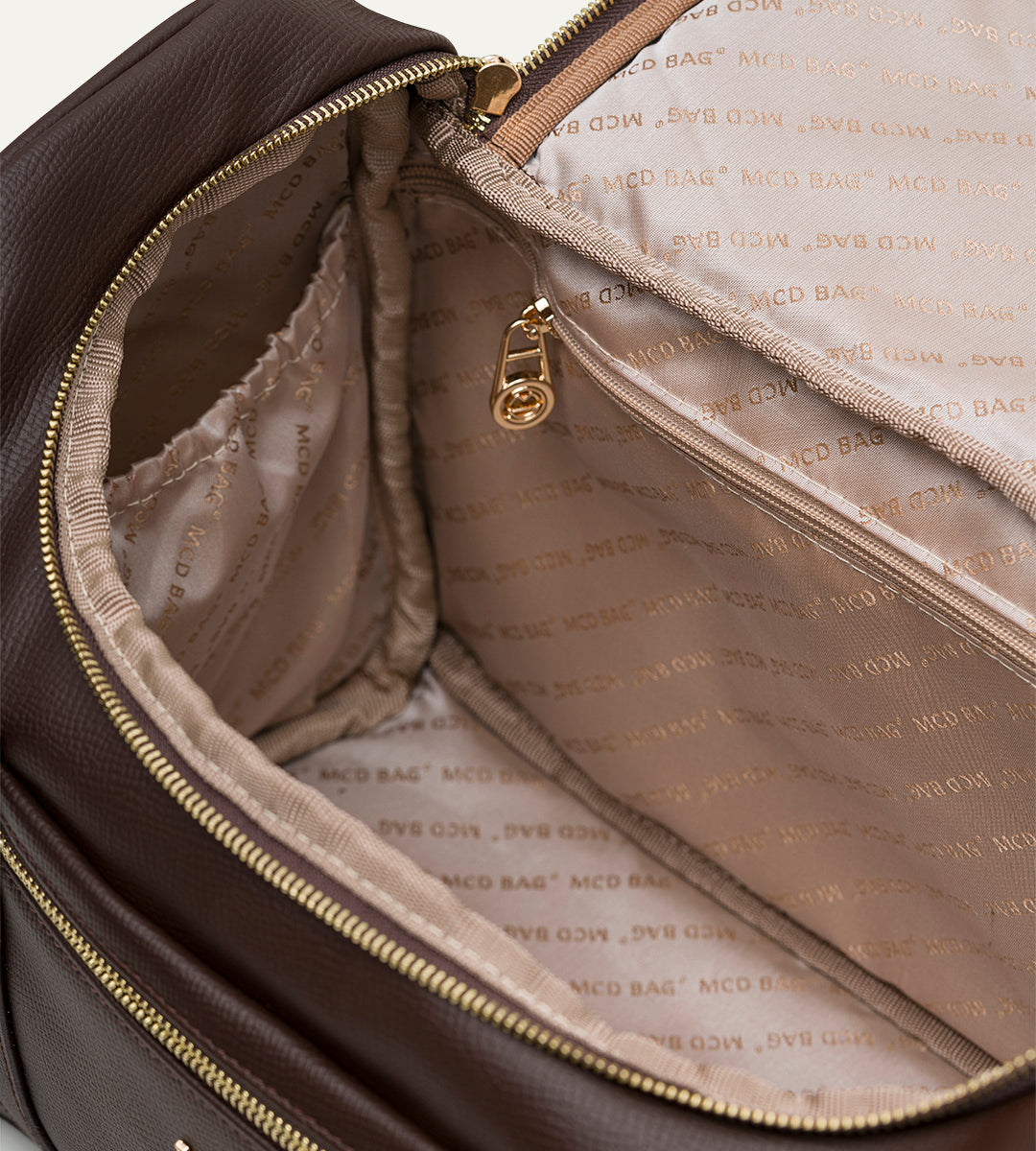 Serena Kahverengi E. Deri Gold Bebek Çantası