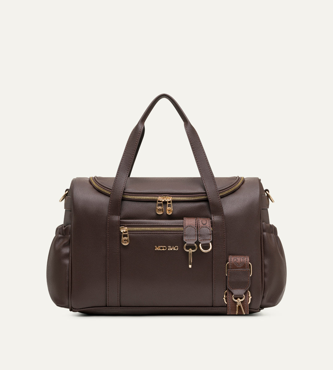 Serena Kahverengi E. Deri Gold Bebek Çantası