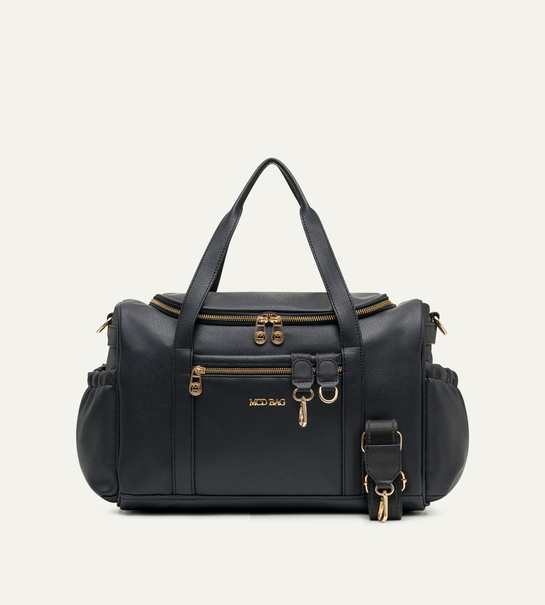 Serena Siyah E. Deri Gold Bebek Çantası