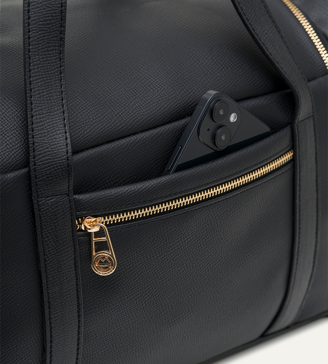 Serena Siyah E. Deri Gold Bebek Çantası