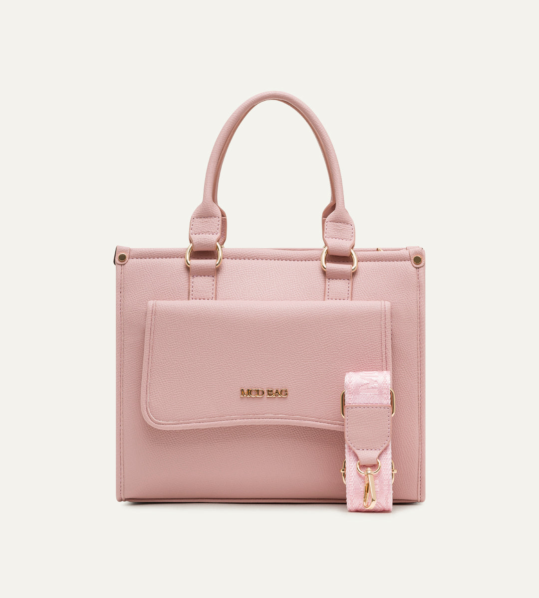 Milena Pembe Deri Bebek Çantası