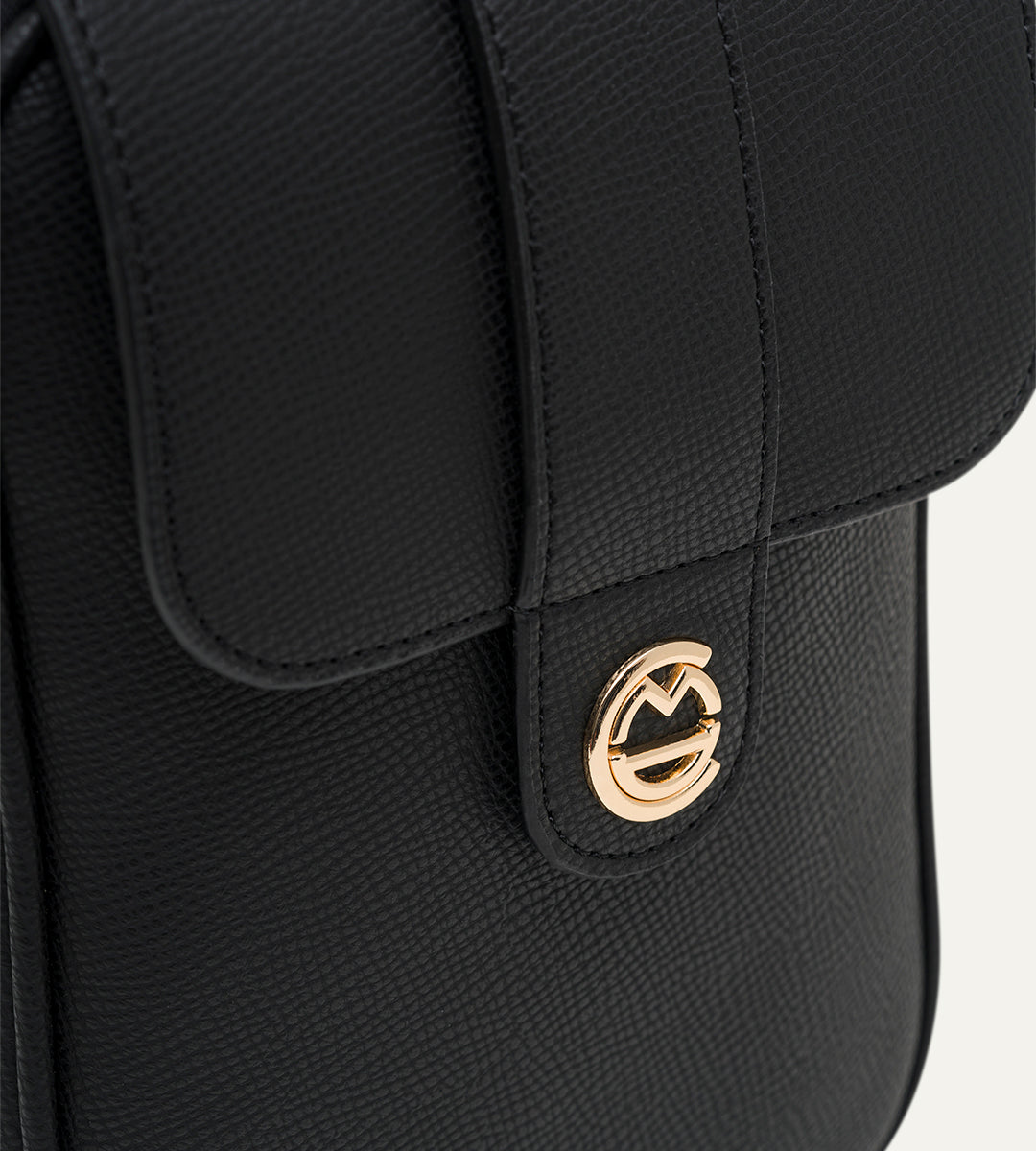 Mila Siyah Deri Bebek Çantası