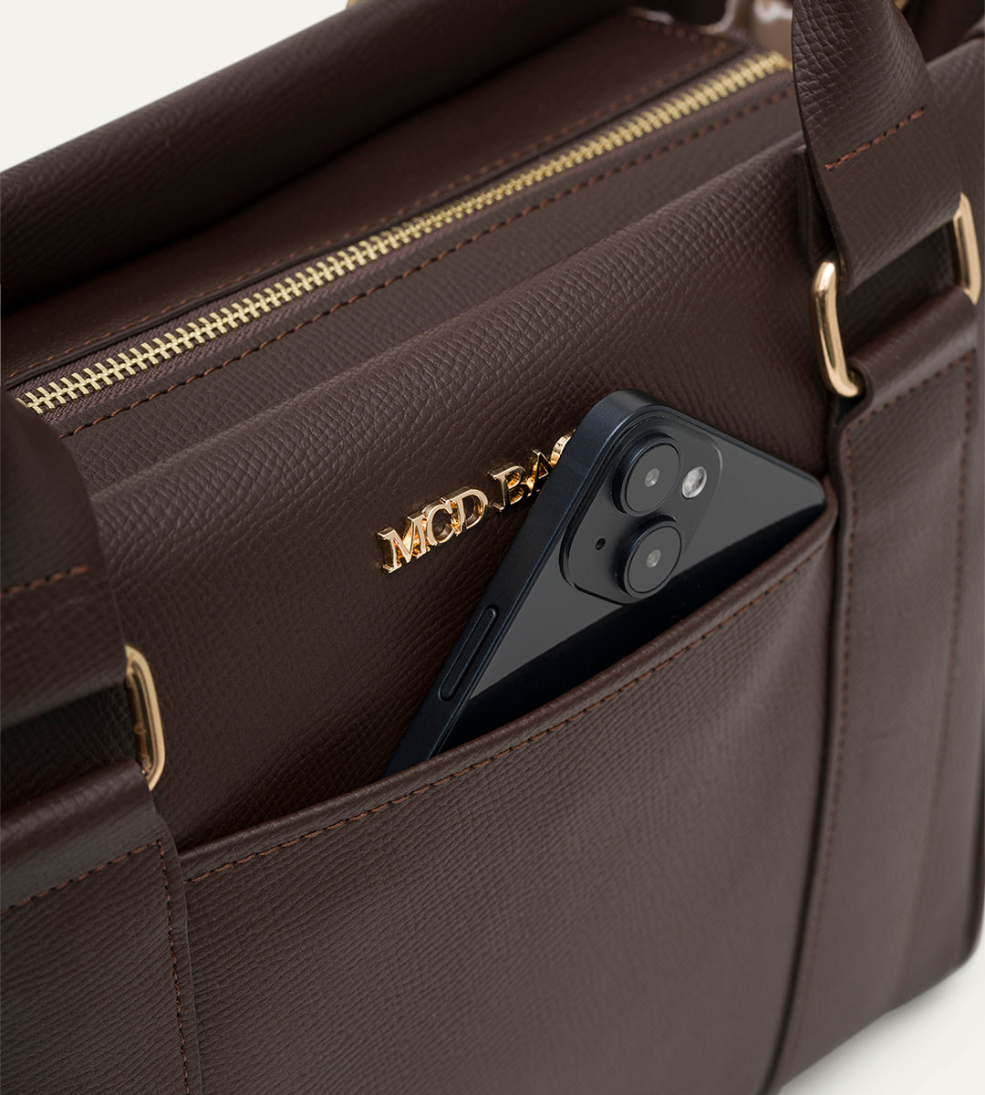 Elena Kahverengi E. Deri Bebek Çantası