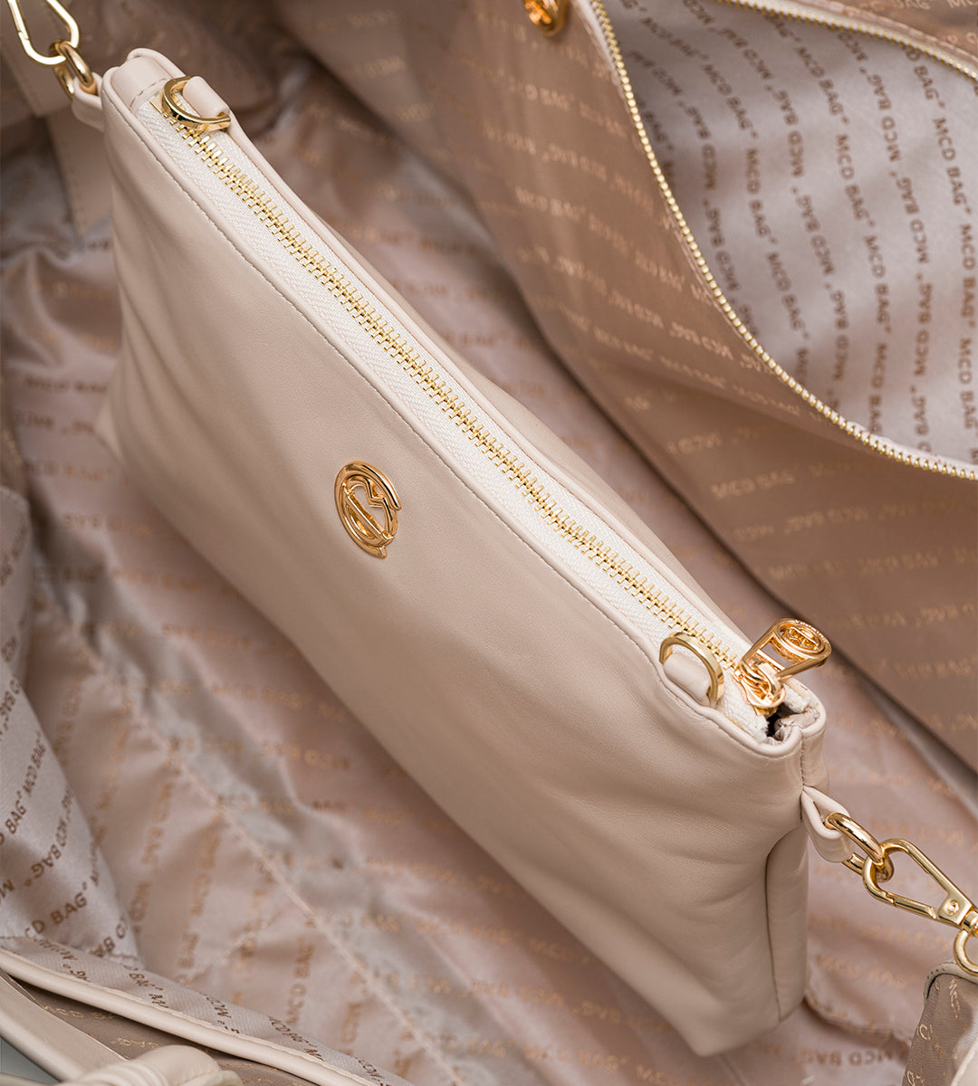 Verona Bej Deri Bebek Çantası