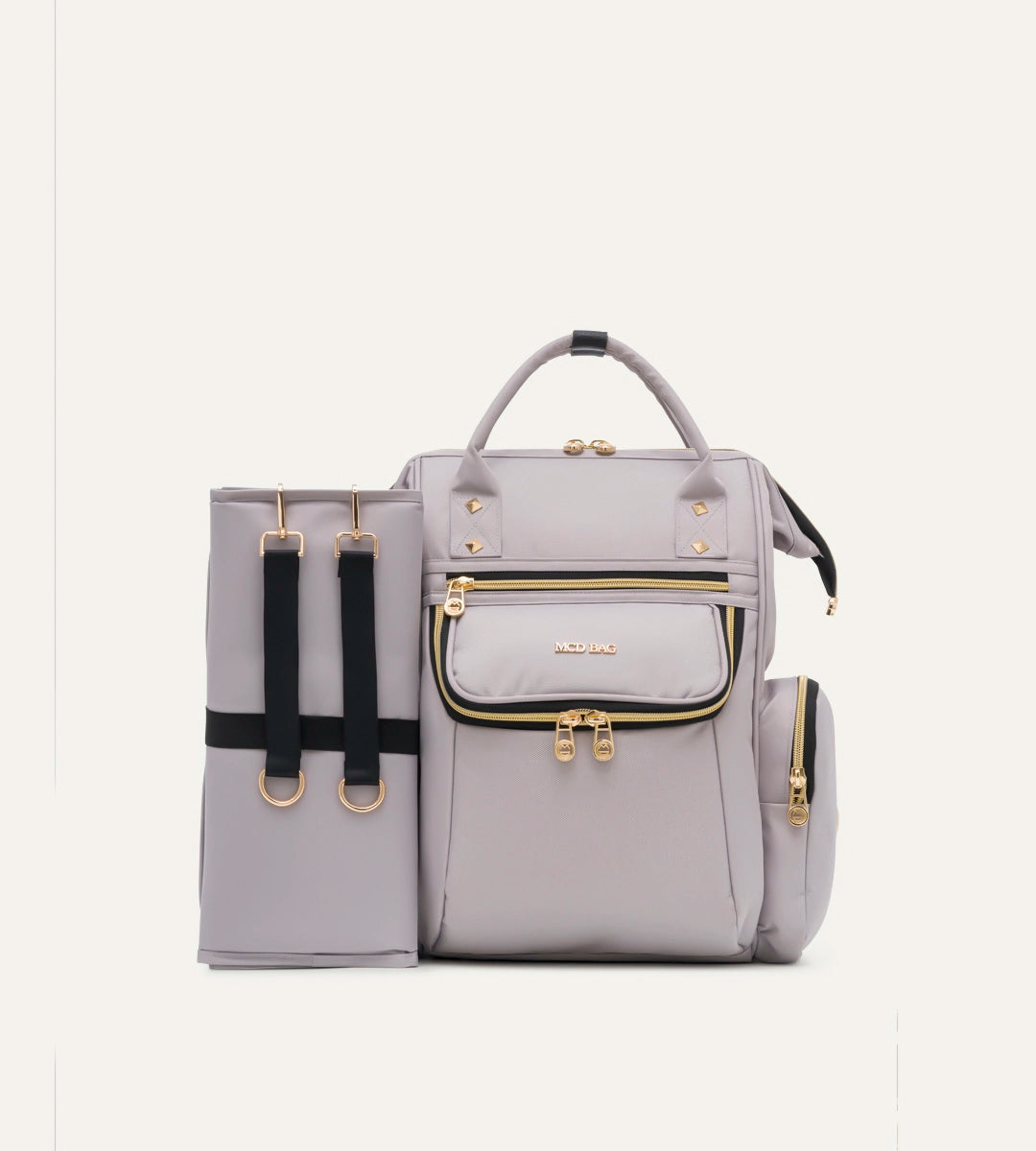 Vista Pastel Gri Gold Kumaş Bebek Çantası