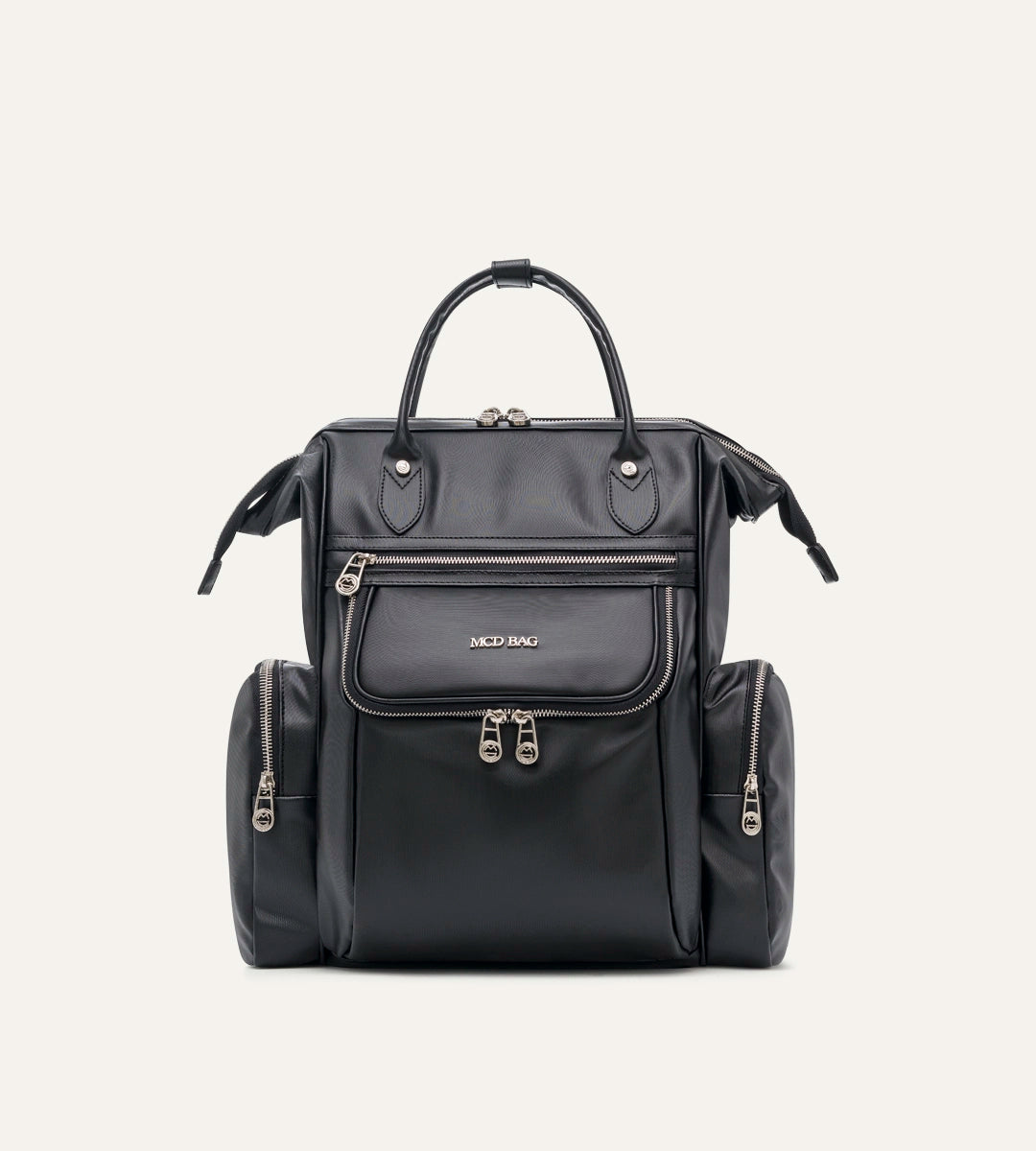 Vista Siyah Desenli Deri Nikel Bebek Bakım Çantası