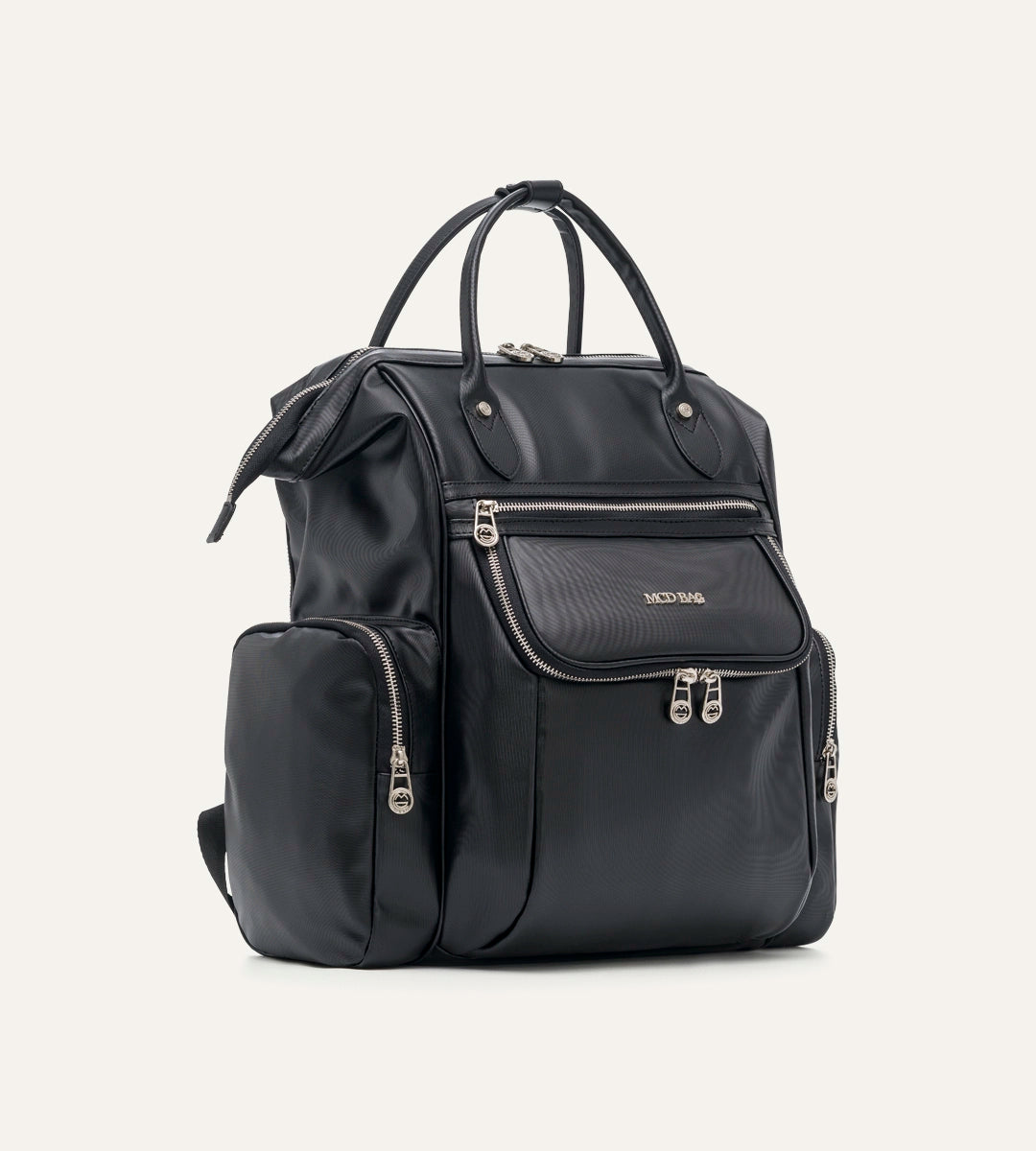 Vista Siyah Desenli Deri Nikel Bebek Bakım Çantası