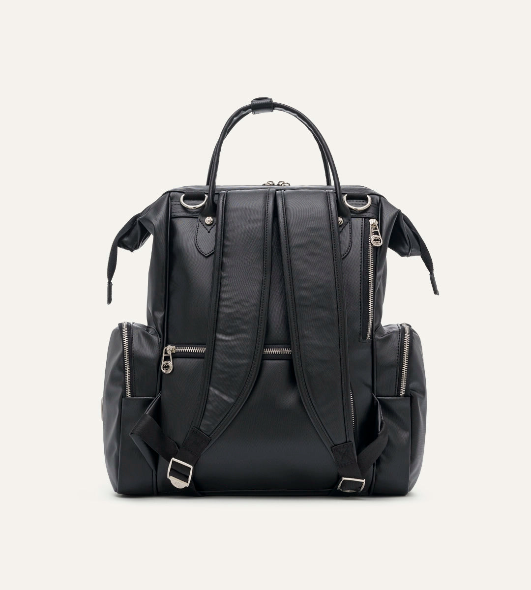 Vista Siyah Desenli Deri Nikel Bebek Bakım Çantası