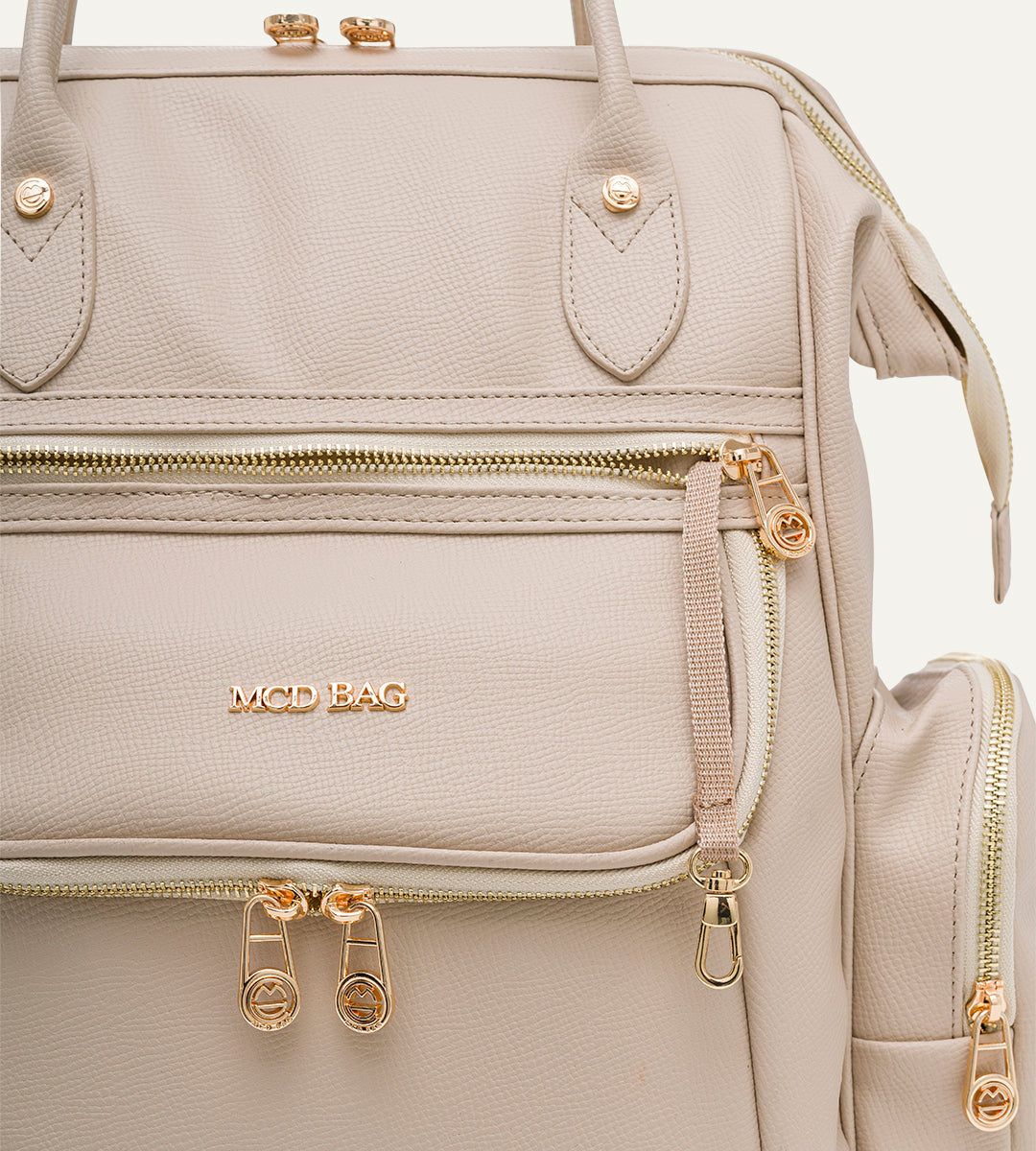 Vista Bej E. Deri Gold Bebek Bakım Çantası