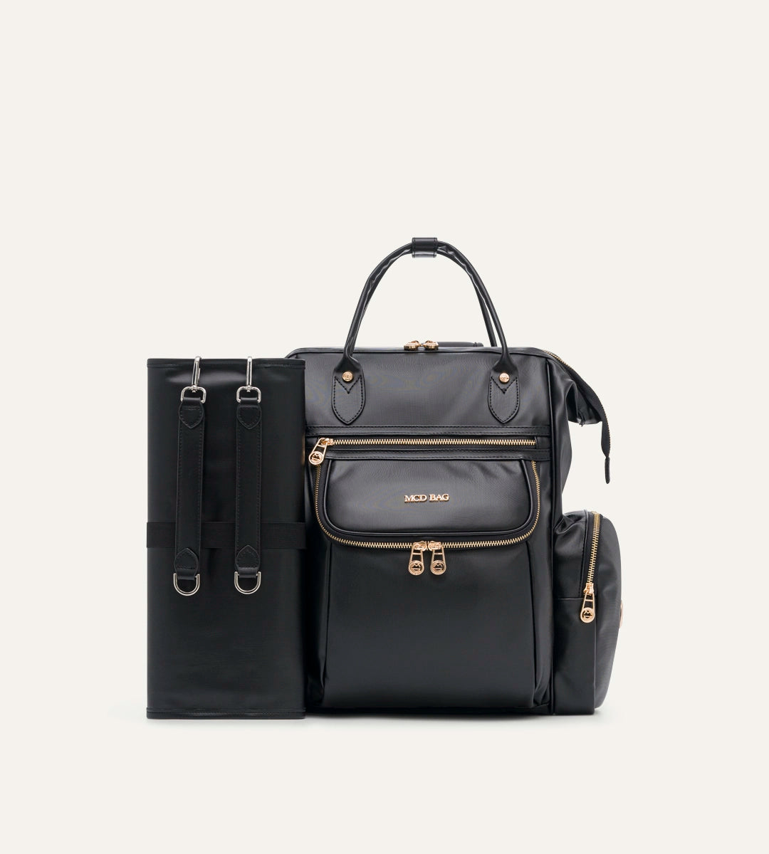 Vista Siyah Desenli Deri Gold Bebek Bakım Çantası