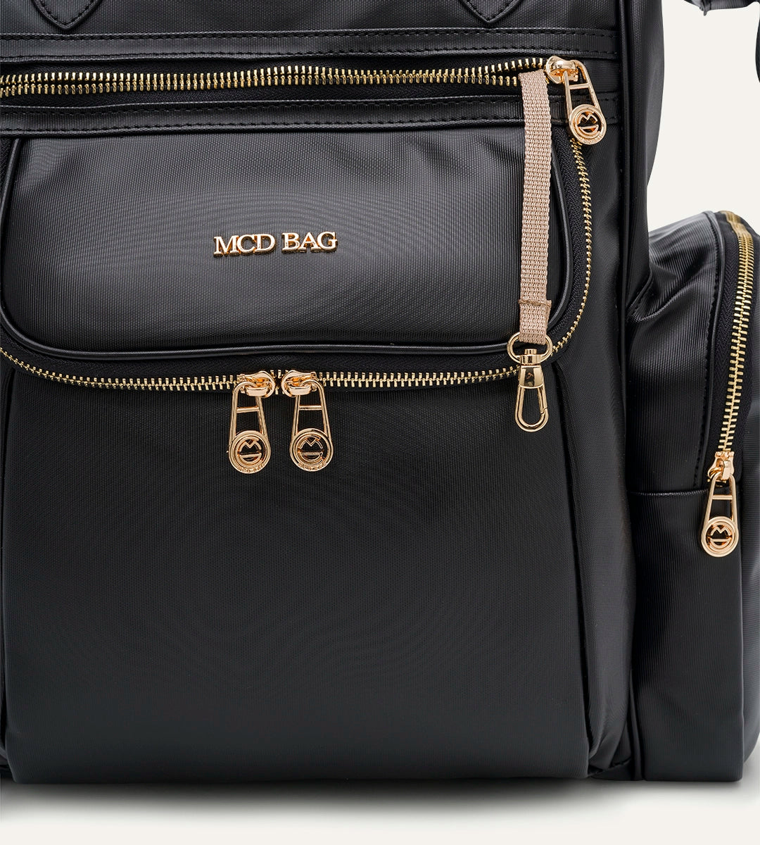 Vista Siyah Desenli Deri Gold Bebek Bakım Çantası