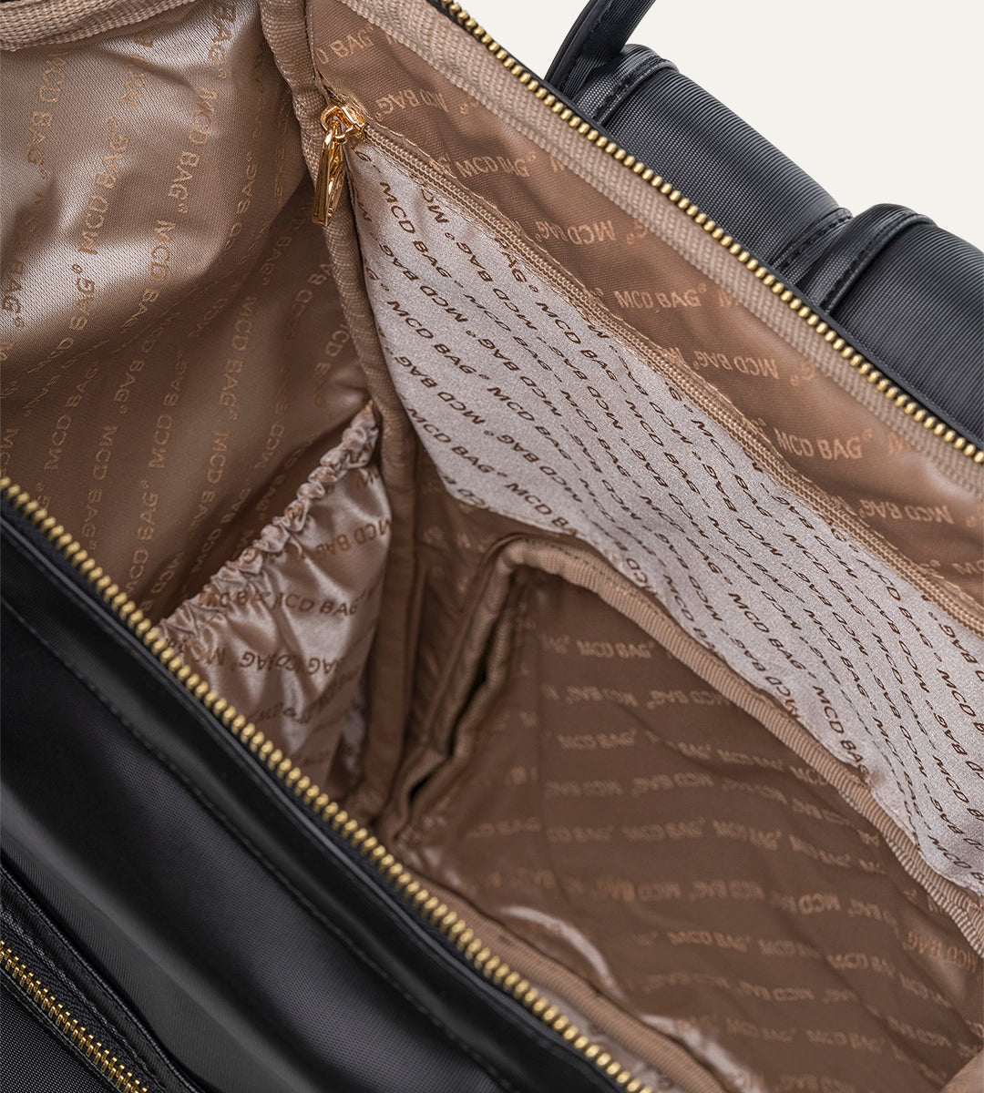 Vista Siyah Desenli Deri Gold Bebek Bakım Çantası