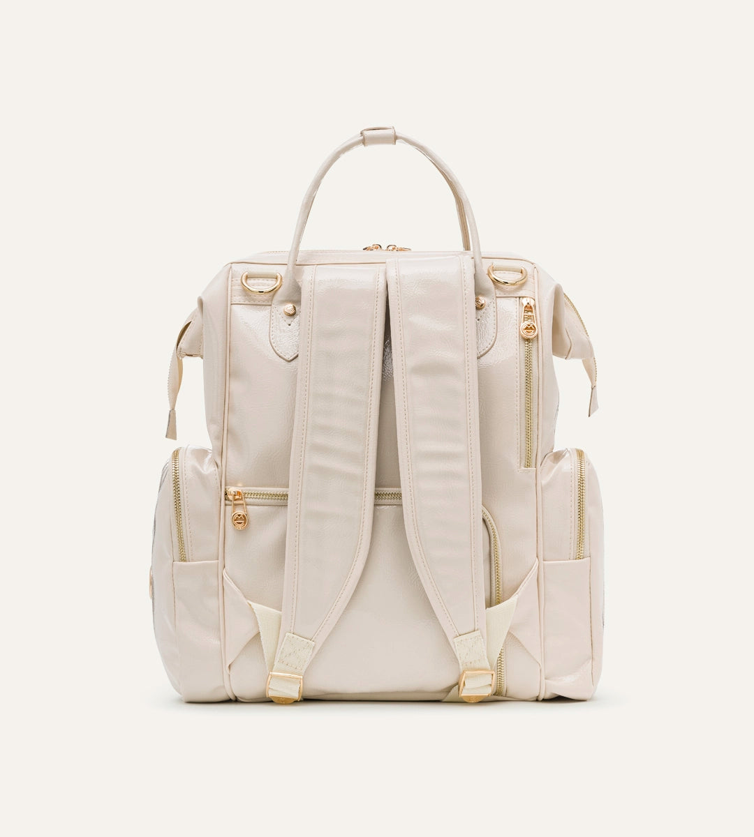 Vista Kırışık Bej Deri Gold Bebek Bakım Çantası