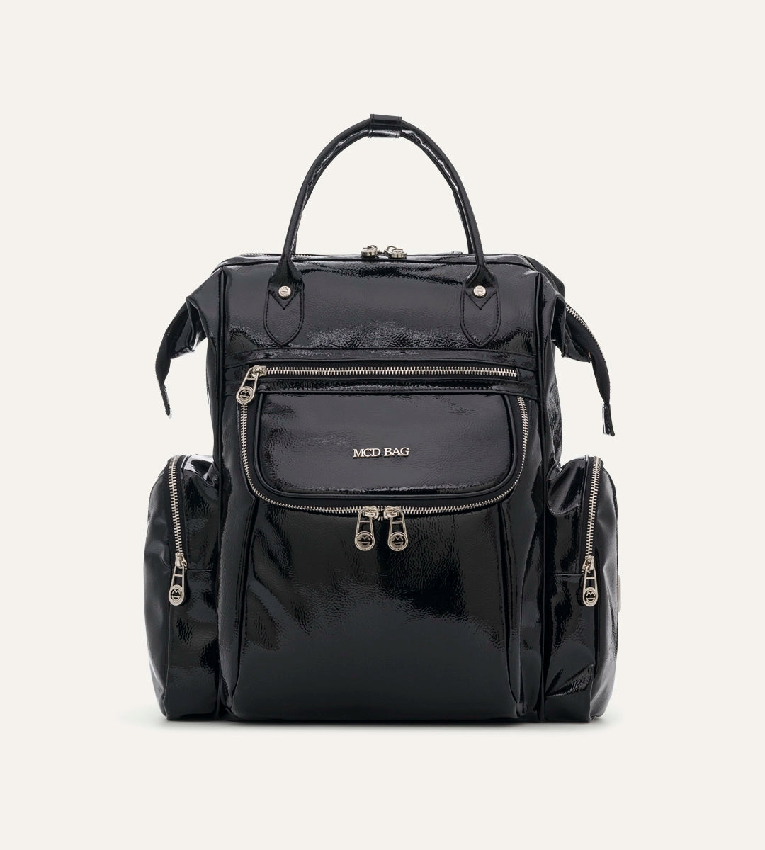 Vista Kırışık Siyah Deri Nikel Bebek Bakım Çantası