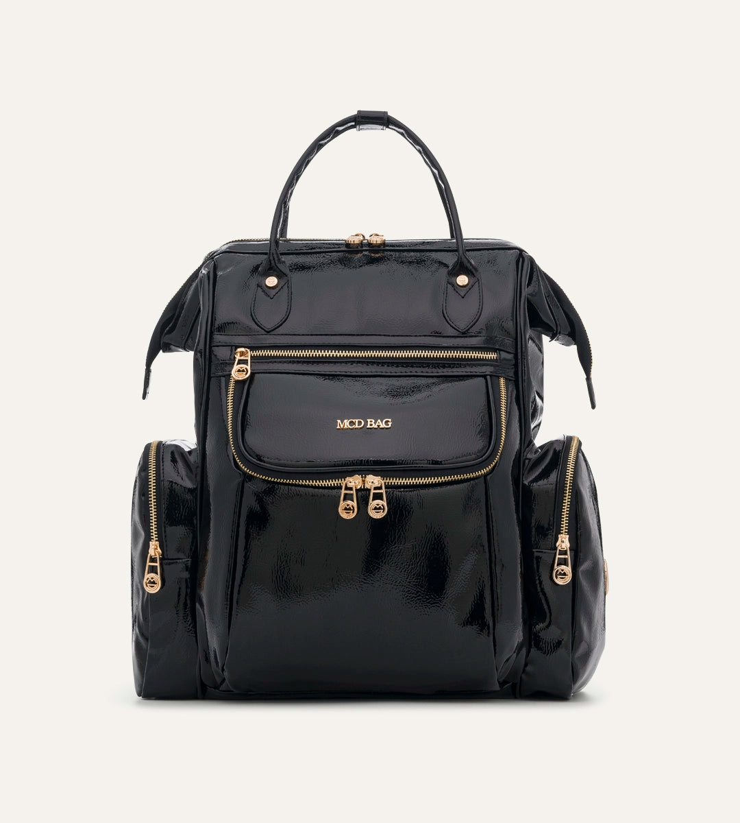 Vista Kırışık Siyah Deri Gold Bebek Bakım Çantası