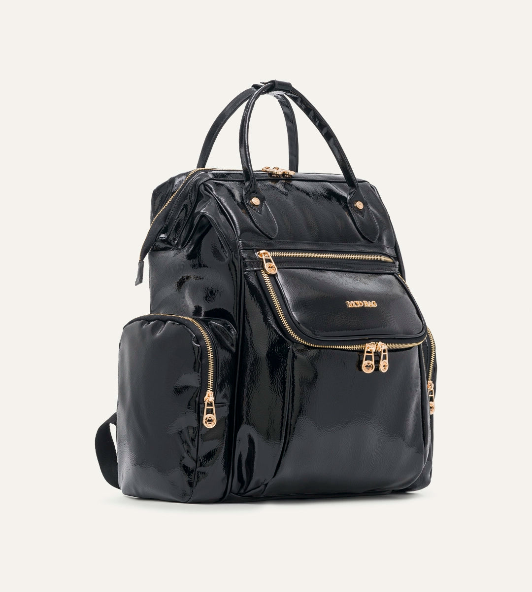 Vista Kırışık Siyah Deri Gold Bebek Bakım Çantası