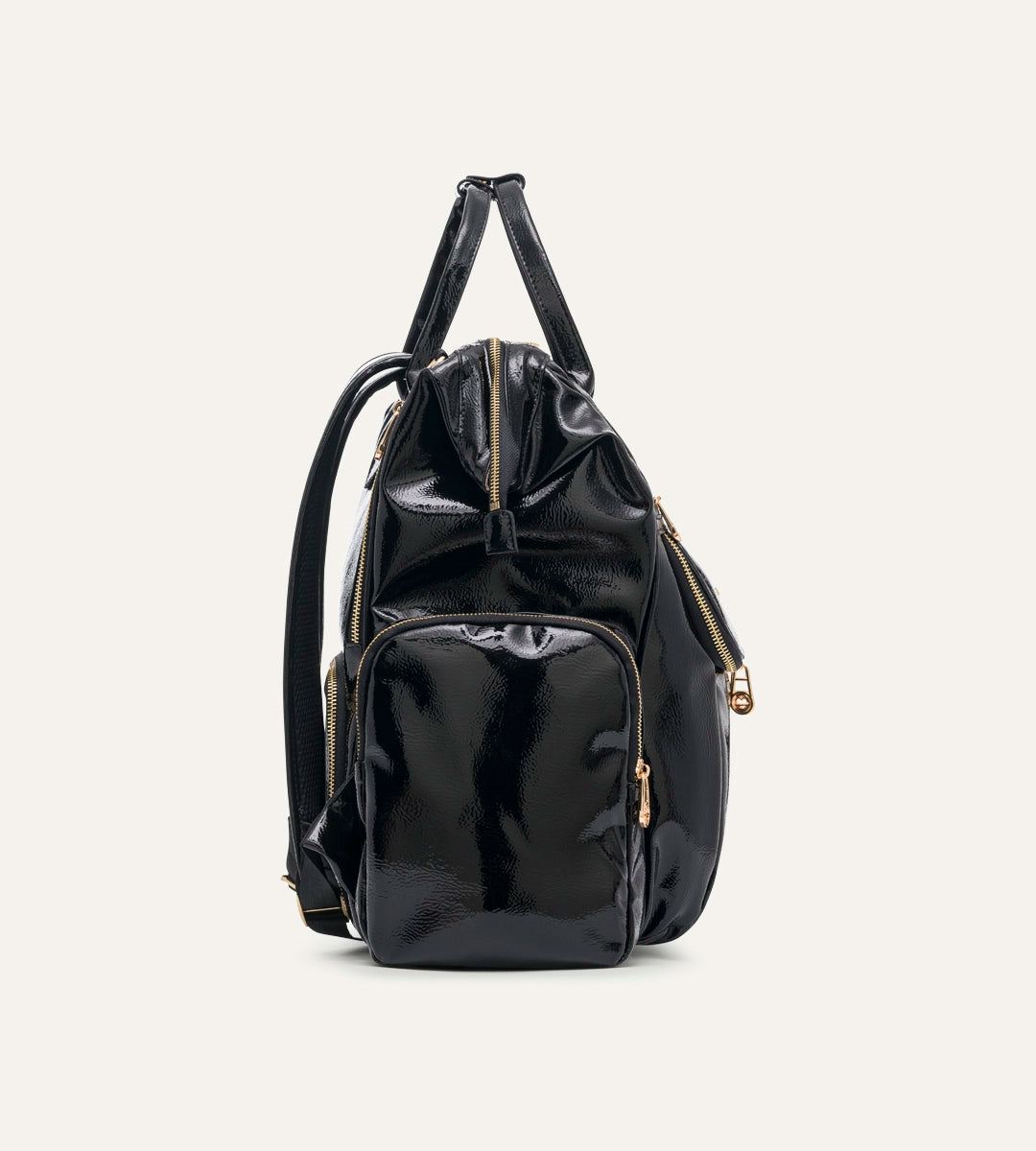 Vista Kırışık Siyah Deri Gold Bebek Bakım Çantası